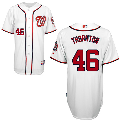 Matt Thornton #46 MLB Jersey-Washington Nationals Men's Authentic Home White Cool Base Baseball Jersey